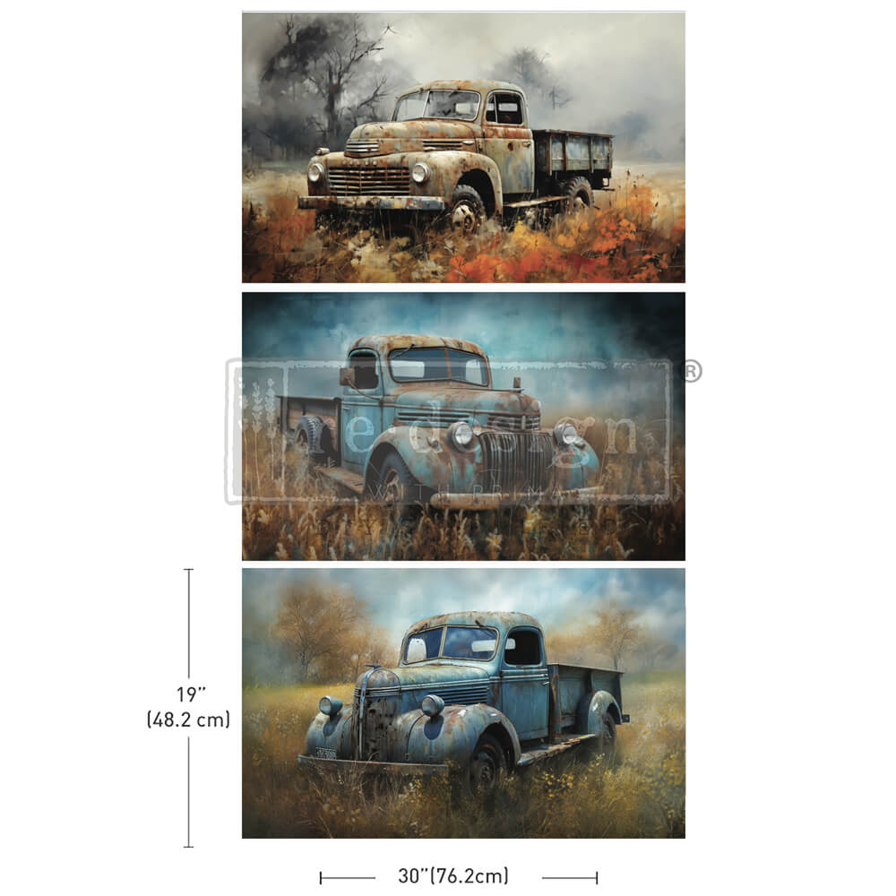 ReDesign with Prima WHEELS OF TIME Decoupage Decor Tissue Paper 3 sheets 19.5
