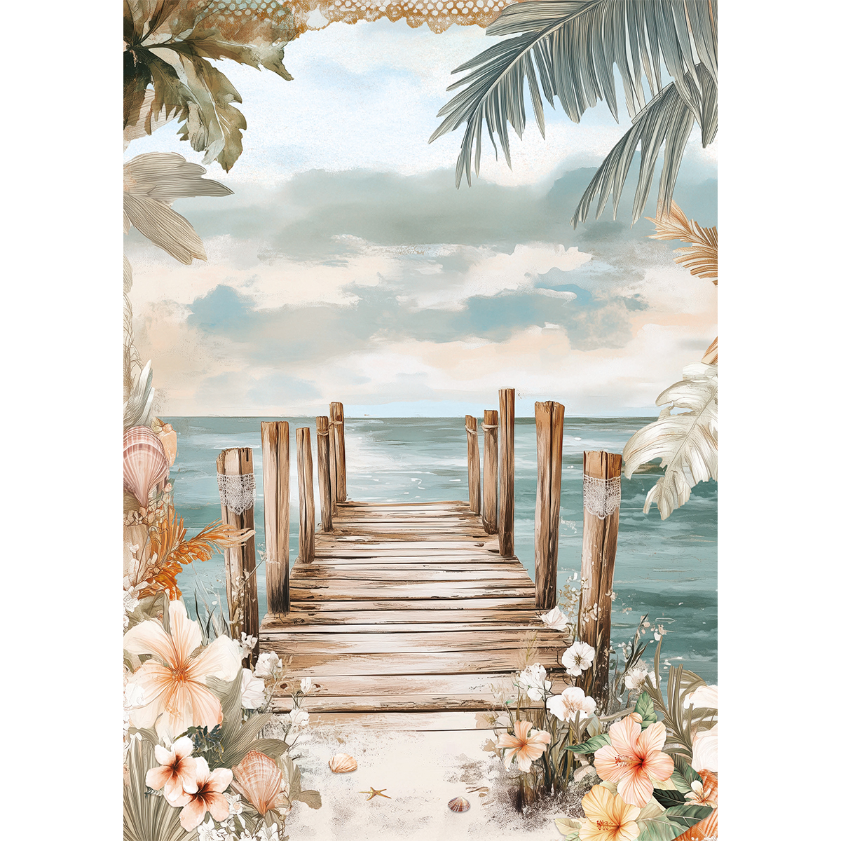 Ciao Bella SUMMER DAYS A5 Assorted Rice Paper Selection Decoupage 8 sheets #CBRS017
