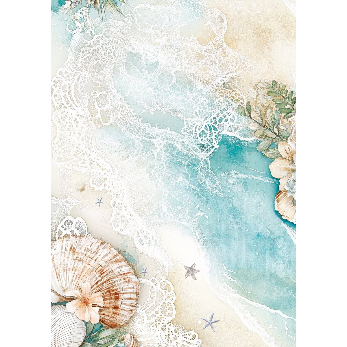 Ciao Bella SUMMER DAYS A5 Assorted Rice Paper Selection Decoupage 8 sheets #CBRS017