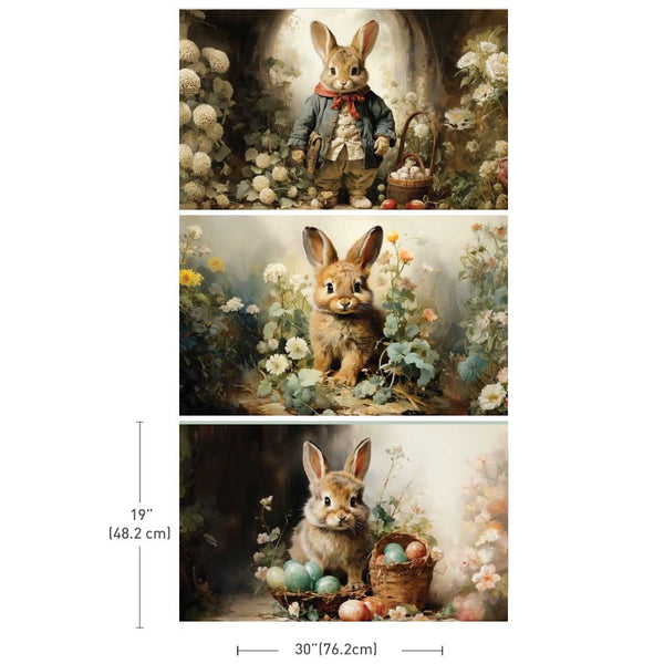 ReDesign with Prima DREAMY BUNNIES Decoupage Decor Tissue Paper 3 sheets 19.5" x 30" #670306 IN Stock