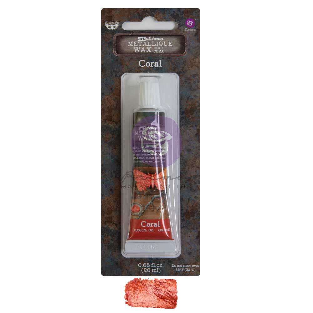Finnabair Art Alchemy Prima CORAL METALLIQUE Wax .68 oz Tube #969820