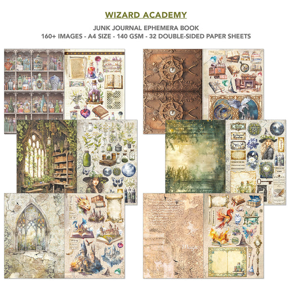 Ciao Bella WIZARD ACADEMY A4 Junk Journal & Ephemera Book #CBB004