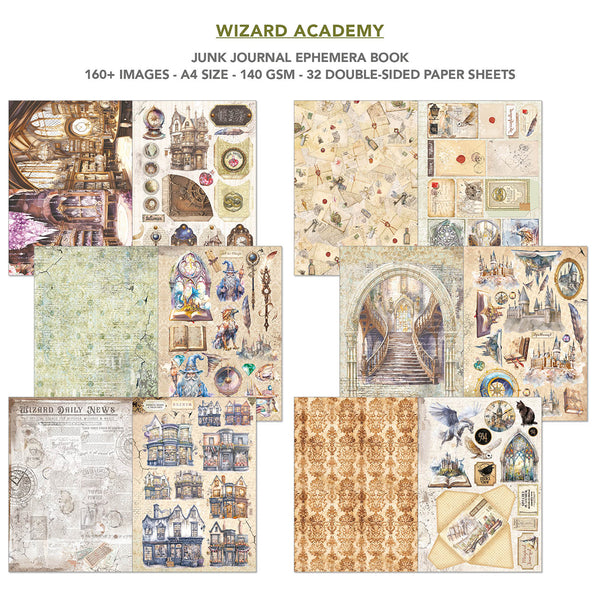 Ciao Bella WIZARD ACADEMY A4 Junk Journal & Ephemera Book #CBB004