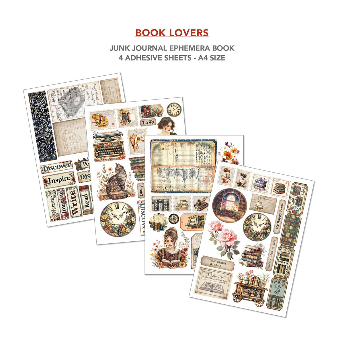 Ciao Bella BOOK LOVERS A4 Junk Journal & Ephemera Book #CBB005
