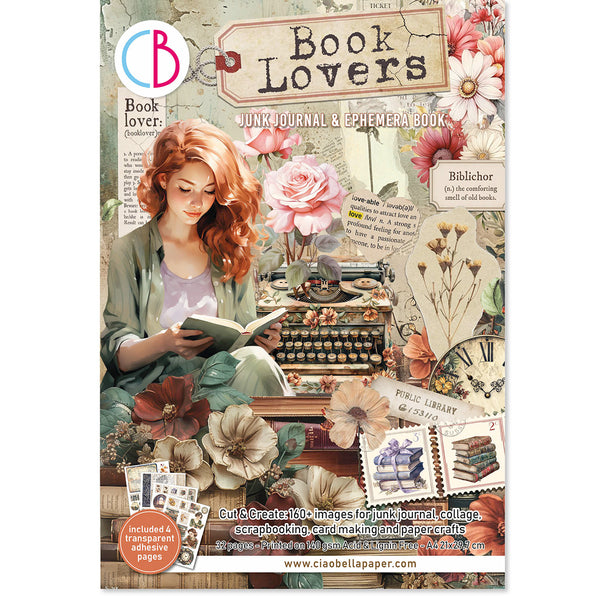 Ciao Bella BOOK LOVERS A4 Junk Journal & Ephemera Book #CBB005