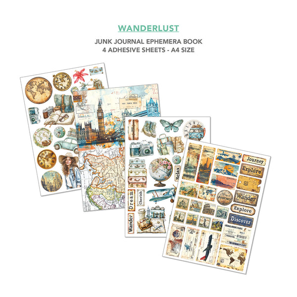 Ciao Bella WANDERLUST A4 Junk Journal & Ephemera Book #CBB006