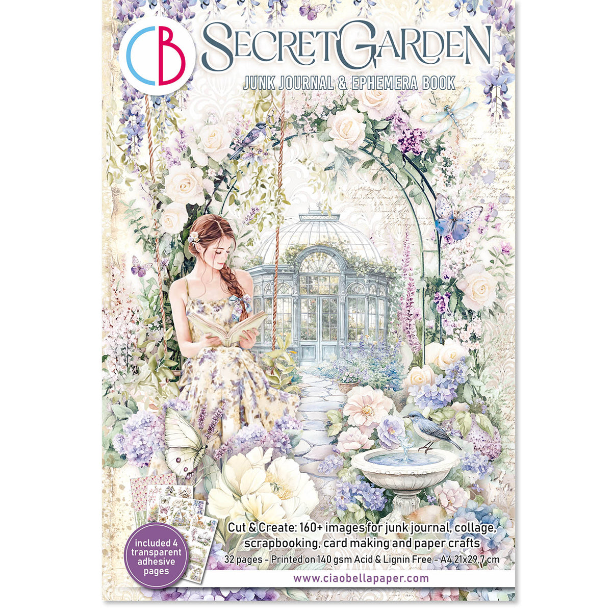 PRE-ORDER Ciao Bella SECRET GARDEN A4 Junk Journal & Ephemera Book #CBB007