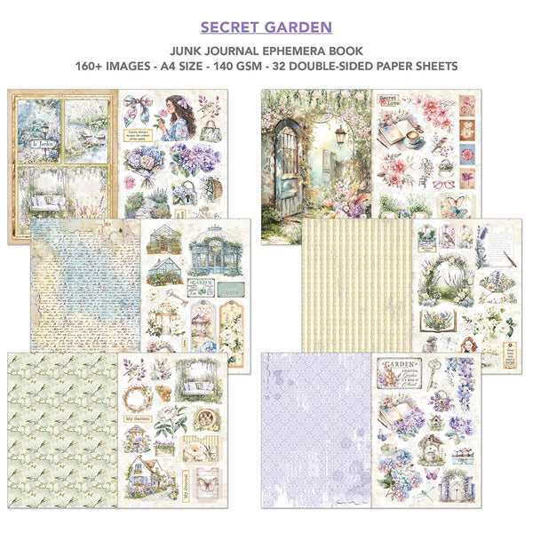 PRE-ORDER Ciao Bella SECRET GARDEN A4 Junk Journal & Ephemera Book #CBB007