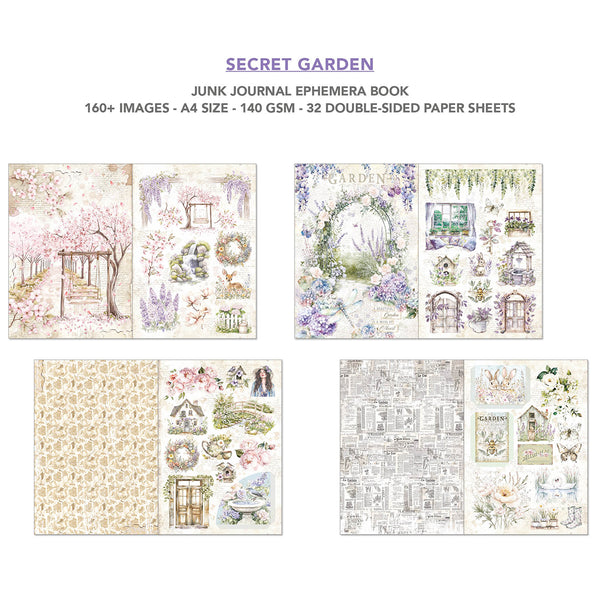 PRE-ORDER Ciao Bella SECRET GARDEN A4 Junk Journal & Ephemera Book #CBB007