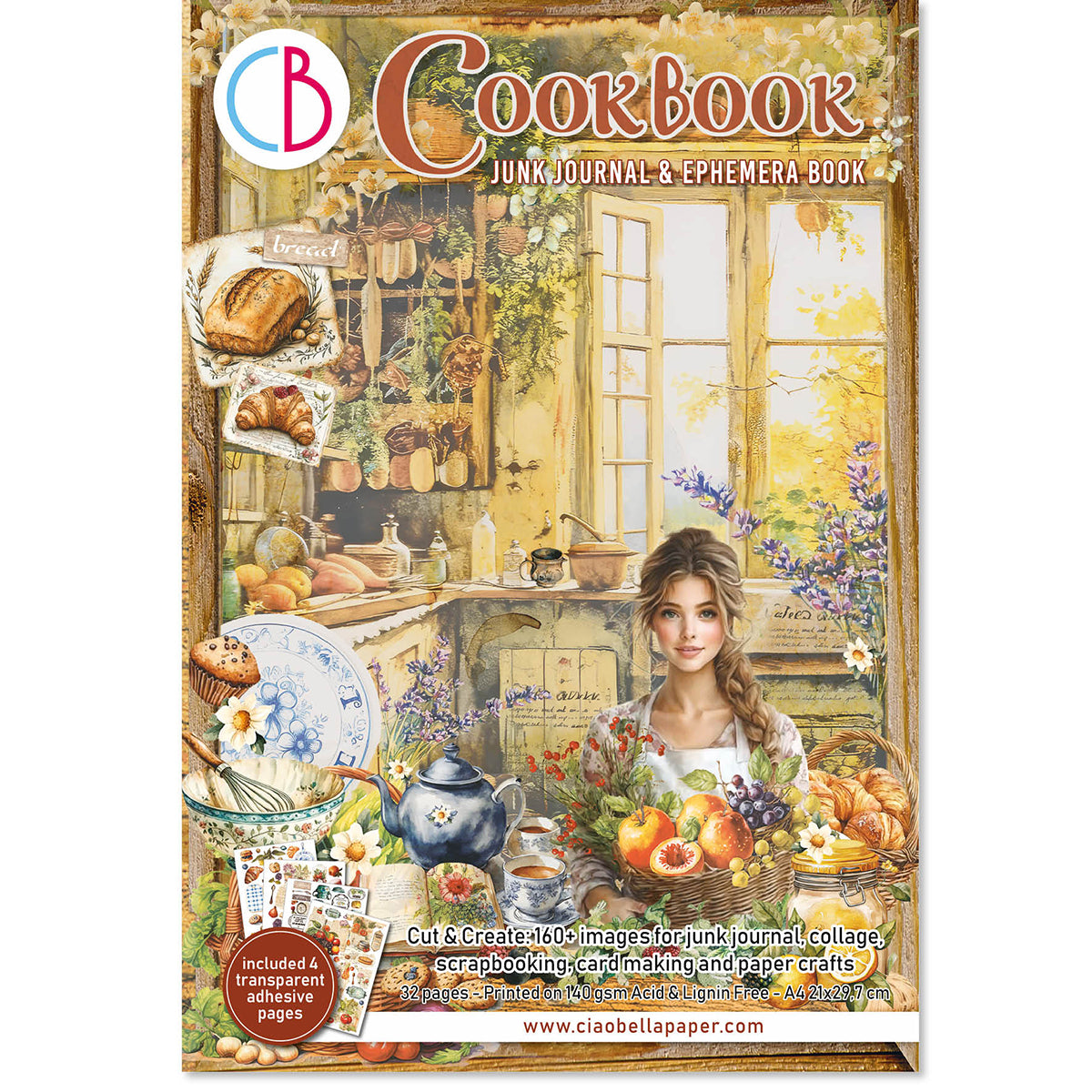 Ciao Bella COOKBOOK A4 Junk Journal & Ephemera Book #CBB009