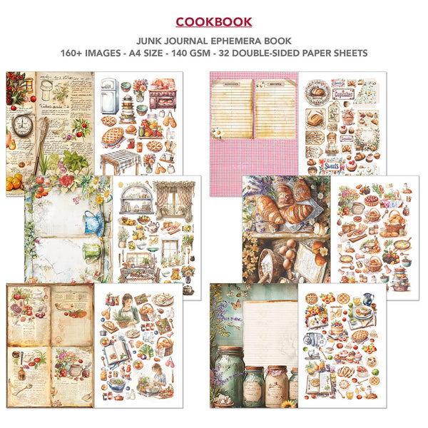 Ciao Bella COOKBOOK A4 Junk Journal & Ephemera Book #CBB009