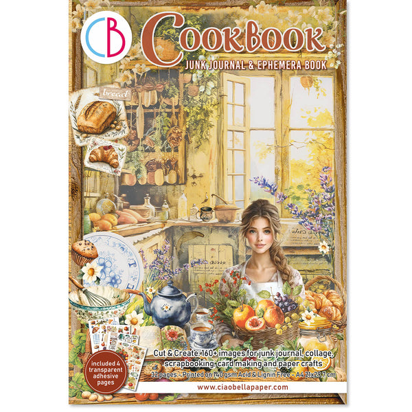 Ciao Bella COOKBOOK A4 Junk Journal & Ephemera Book #CBB009