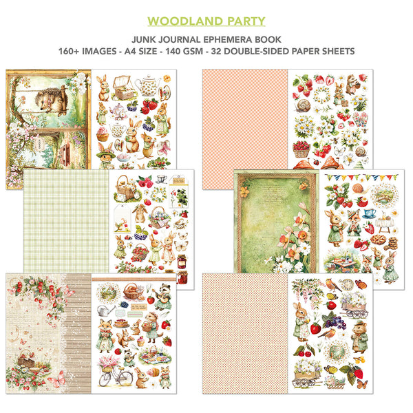 Ciao Bella WOODLAND PARTY A4 Junk Journal & Ephemera Book #CBB011