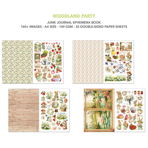 Ciao Bella WOODLAND PARTY A4 Junk Journal & Ephemera Book #CBB011