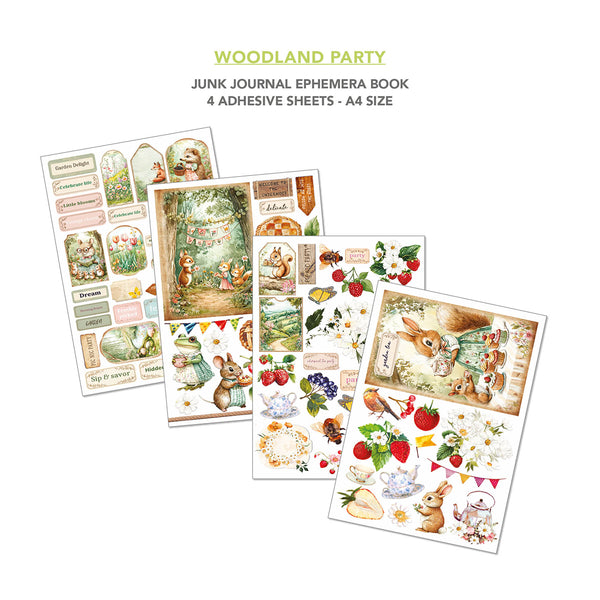 Ciao Bella WOODLAND PARTY A4 Junk Journal & Ephemera Book #CBB011
