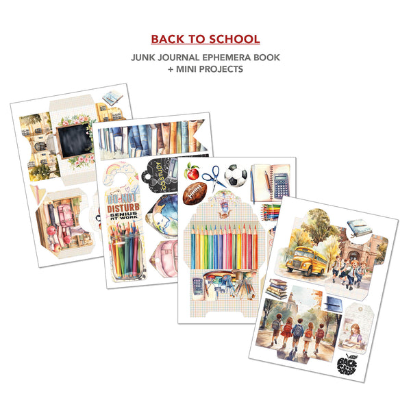 Ciao Bella BACK TO SCHOOL A4 Junk Journal & Ephemera Book #CBB012