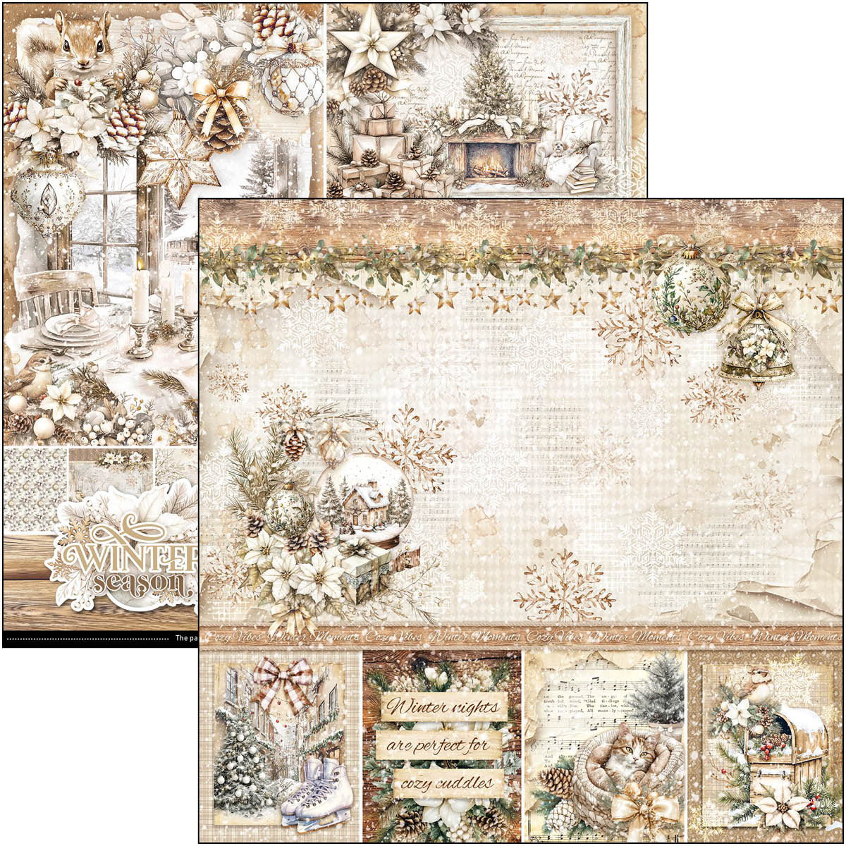 Ciao Bella WINTER SEASON 8x8 Paper Pad 12 Sheets #CBH088