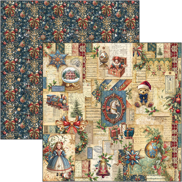 Ciao Bella TOY SHOP Winter Christmas 8x8 Paper Pad 12 Sheets #CBH089