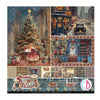 Collage of Christmas-themed images including a decorated tree, snowy street scene, and interior settings with festive decor.
