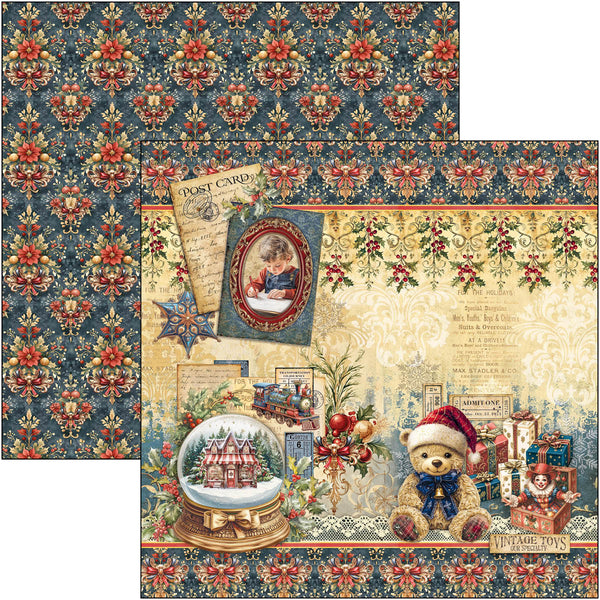 Ciao Bella TOY SHOP Winter Christmas 8x8 Paper Pad 12 Sheets #CBH089