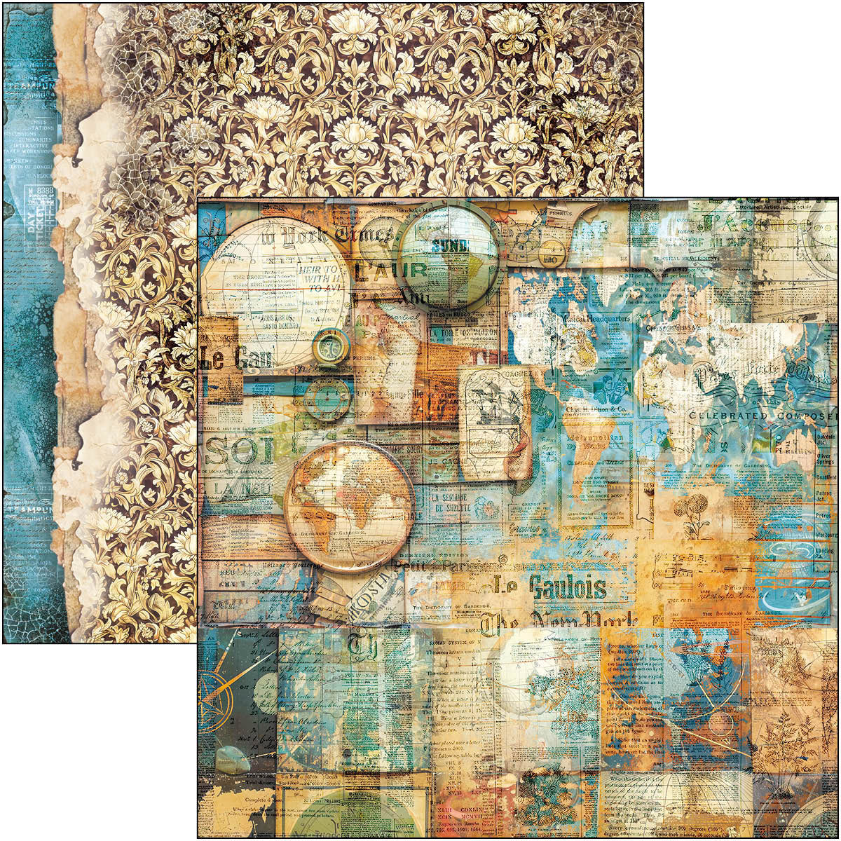 Ciao Bella ESPRIT DE VOYAGE 12x12 Paper Pad 12 Sheets #CBPM082