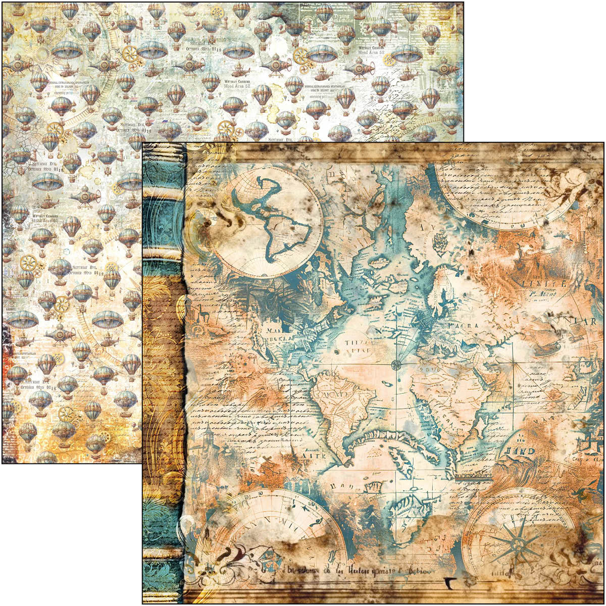 Ciao Bella ESPRIT DE VOYAGE 12x12 Paper Pad 12 Sheets #CBPM082