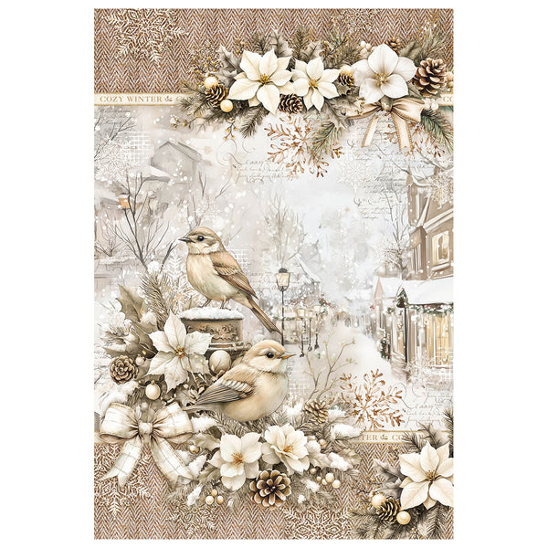 Ciao Bella WINTER SEASON A4 Decoupage Rice Paper Art Set 4 Sheets #CBRA004