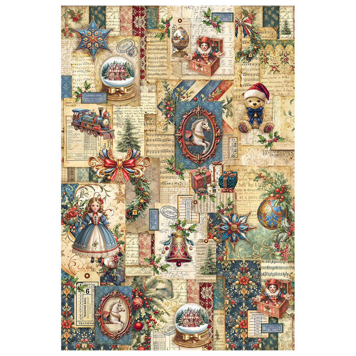 Ciao Bella TOY SHOP A4 Decoupage Rice Paper Art Set 4 Sheets #CBRA005