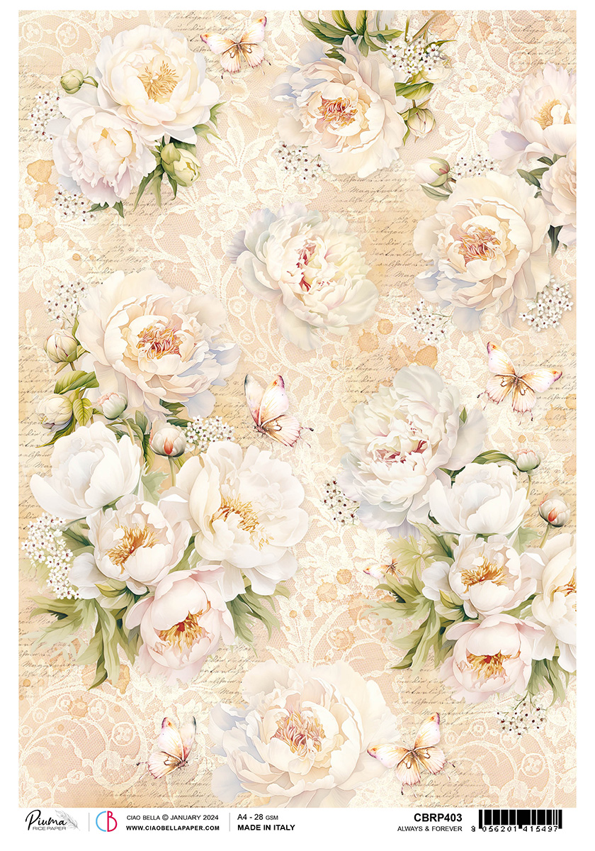 Ciao Bella ALWAYS & FOREVER Rice Paper A4 Mixed Media #CBRP403