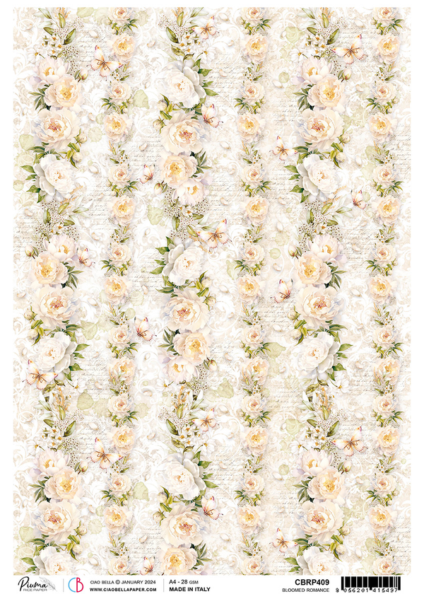 Ciao Bella ALWAYS & FOREVER Bloomed Romance Rice Paper A4 Mixed Media #CBRP409