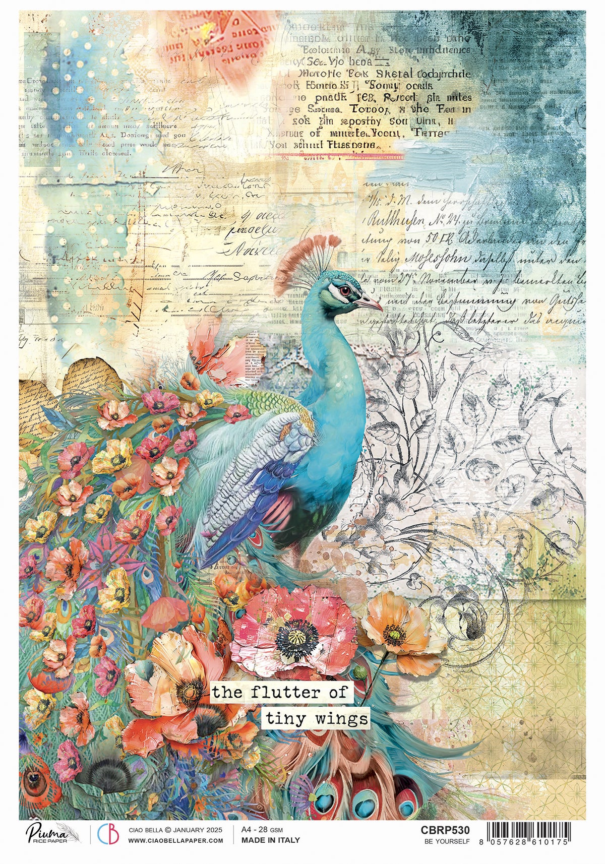 Ciao Bella Majestic Dream BE YOURSELF A4 Rice Paper Mixed Media #CBRP530