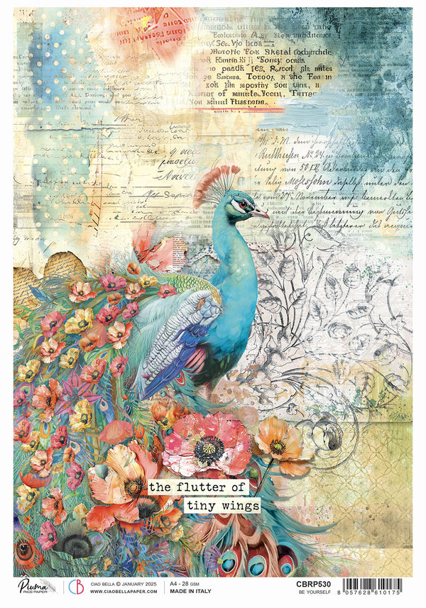 Ciao Bella Majestic Dream BE YOURSELF A4 Rice Paper Mixed Media #CBRP530