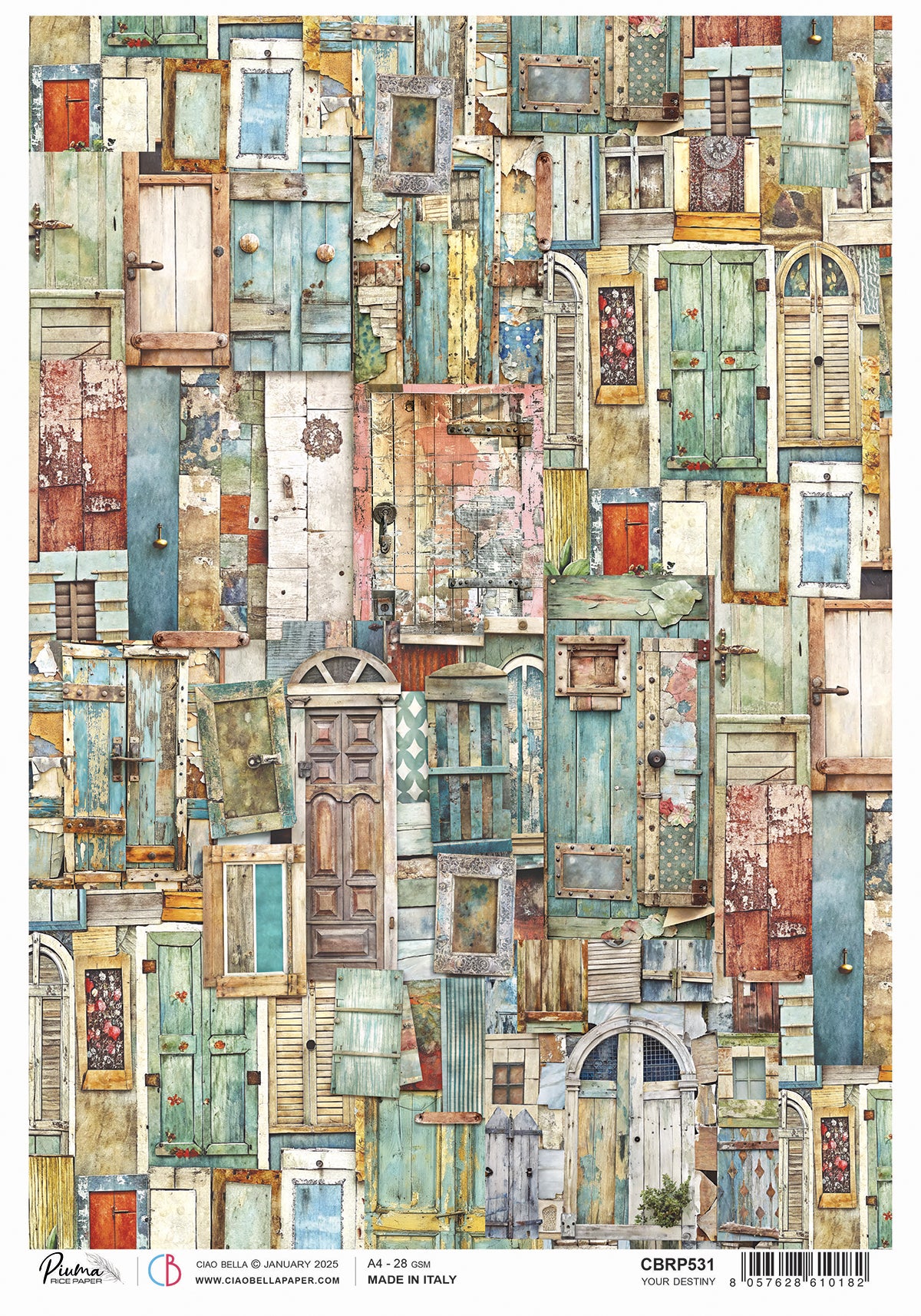 Ciao Bella Majestic Dream YOUR DESTINY Doors A4 Rice Paper Mixed Media #CBRP531