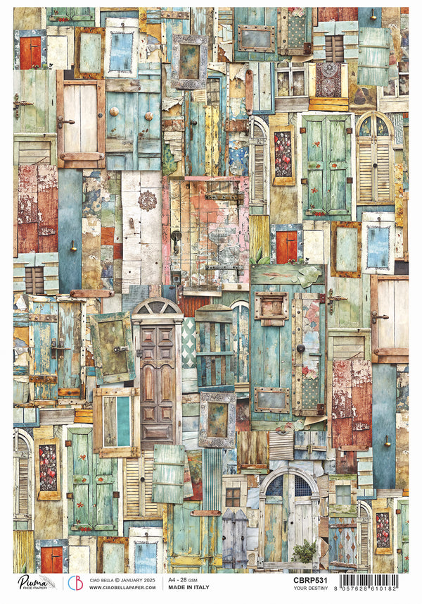Ciao Bella Majestic Dream YOUR DESTINY Doors A4 Rice Paper Mixed Media #CBRP531