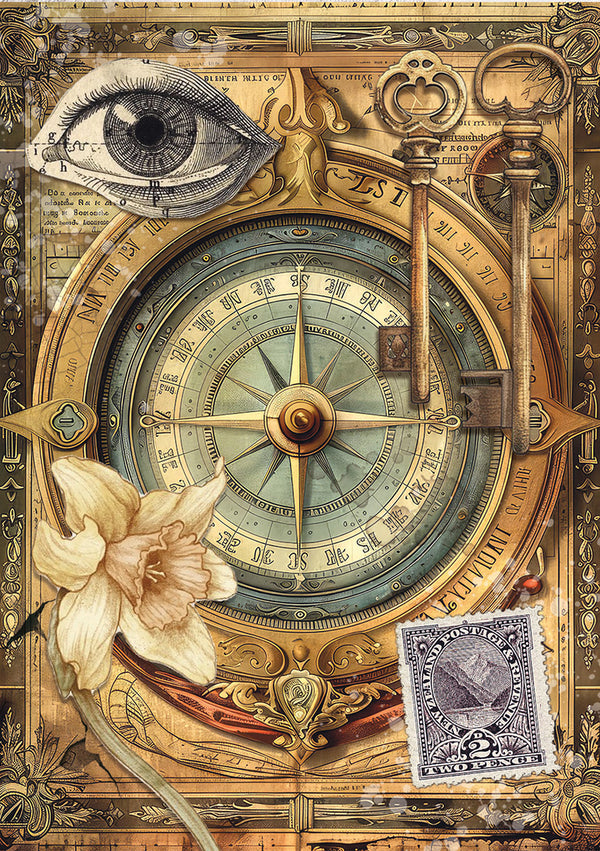 Ciao Bella CABINET OF CURIOSITIES A5 Assorted Rice Paper Selection Decoupage 8 sheets #CBRS010
