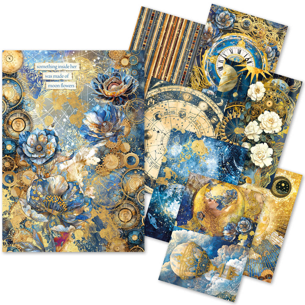 PRE-ORDER Ciao Bella CELESTIAL A5 Assorted Rice Paper Selection Decoupage 8 sheets #CBRS012