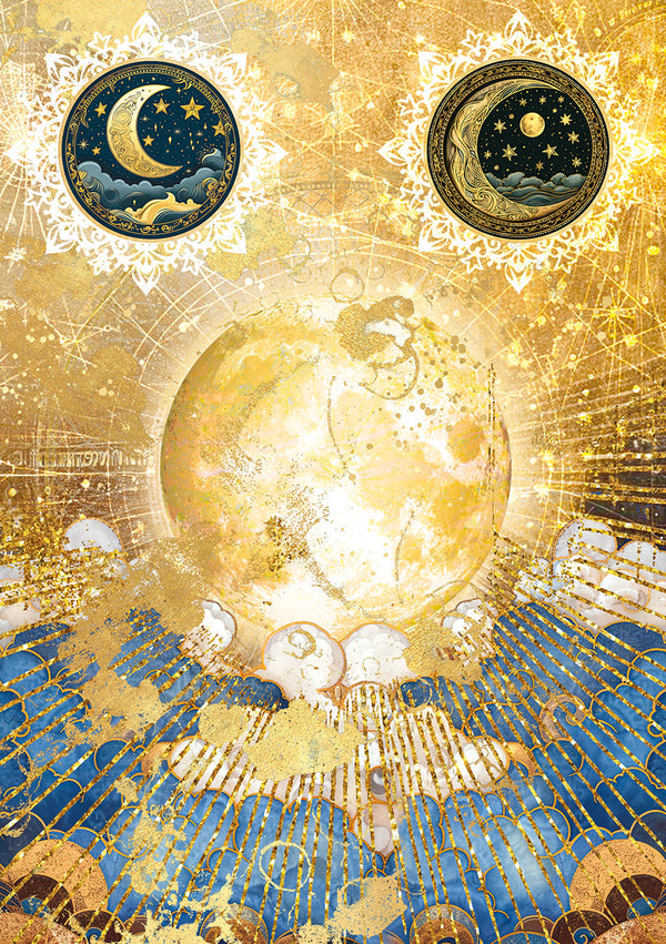 PRE-ORDER Ciao Bella CELESTIAL A5 Assorted Rice Paper Selection Decoupage 8 sheets #CBRS012