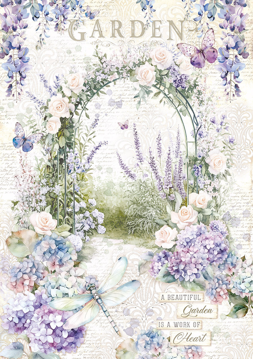 Ciao Bella SECRET GARDEN A5 Assorted Rice Paper Selection Decoupage 8 sheets #CBRS013