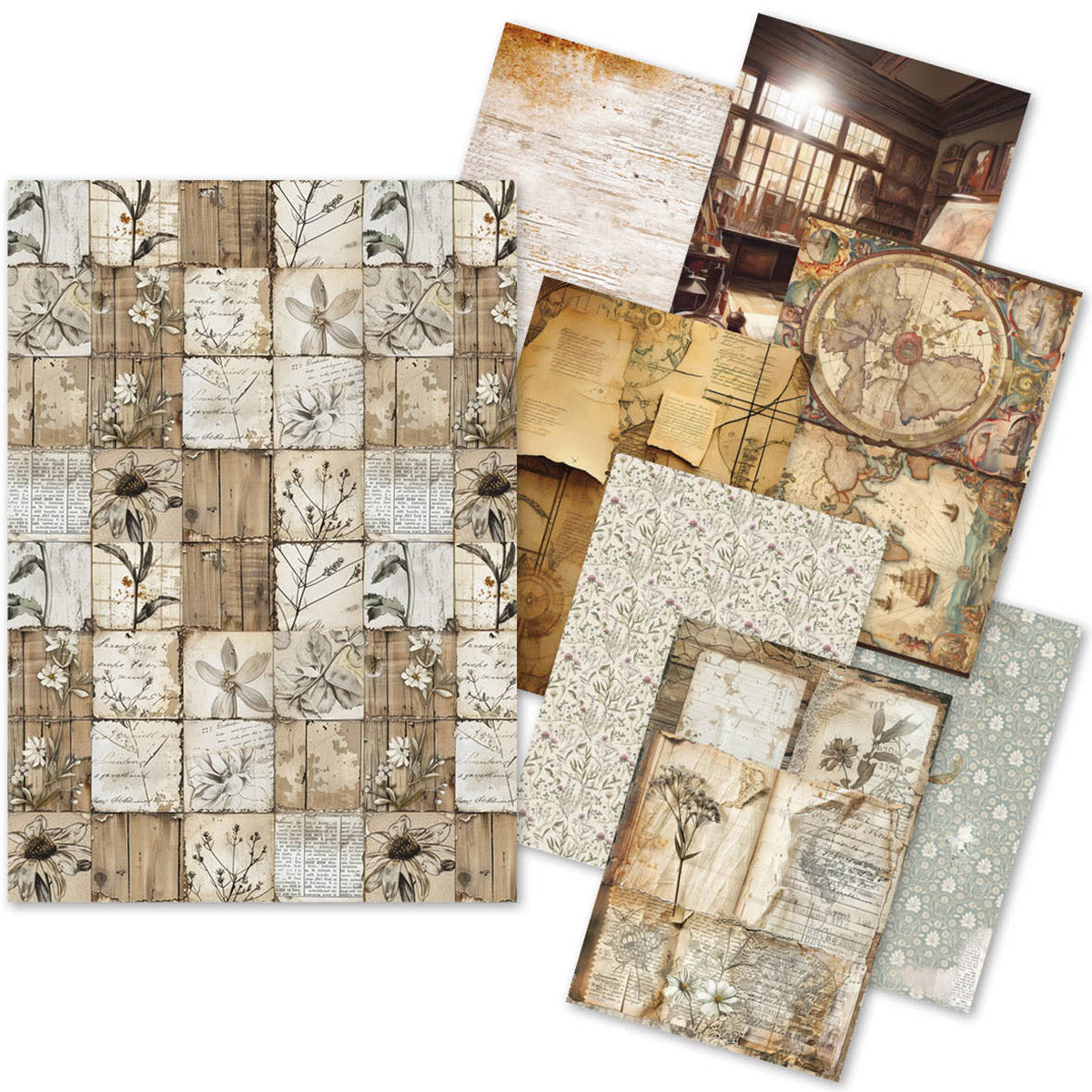 Ciao Bella CODEX A5 Assorted Rice Paper Selection Decoupage 8 sheets #CBRS015