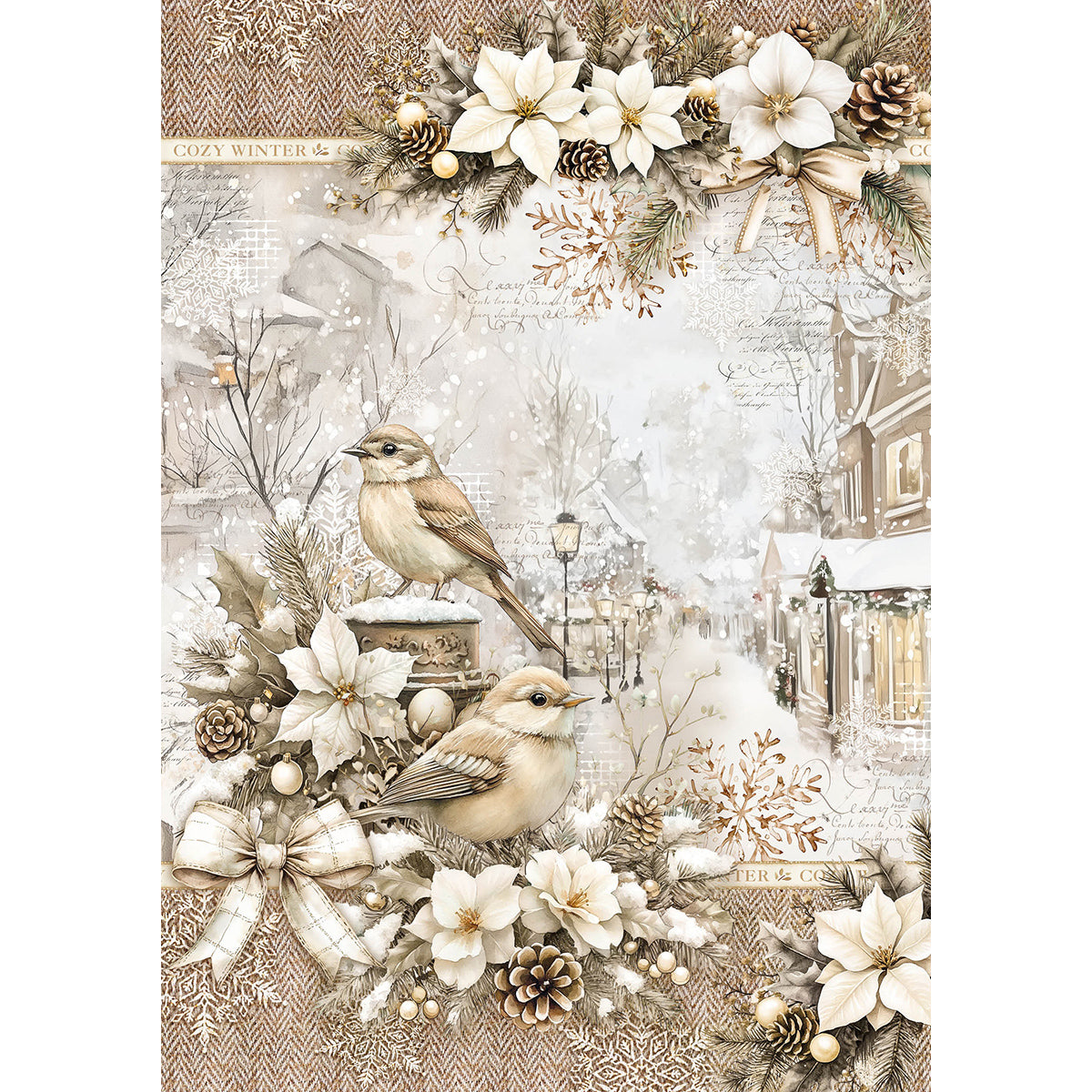 Ciao Bella WINTER SEASON A5 Assorted Rice Paper Selection Decoupage 8 sheets #CBRS022