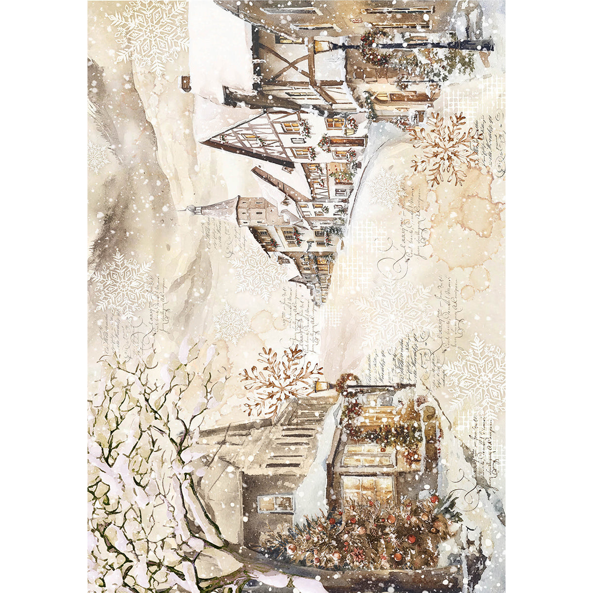 Ciao Bella WINTER SEASON A5 Assorted Rice Paper Selection Decoupage 8 sheets #CBRS022