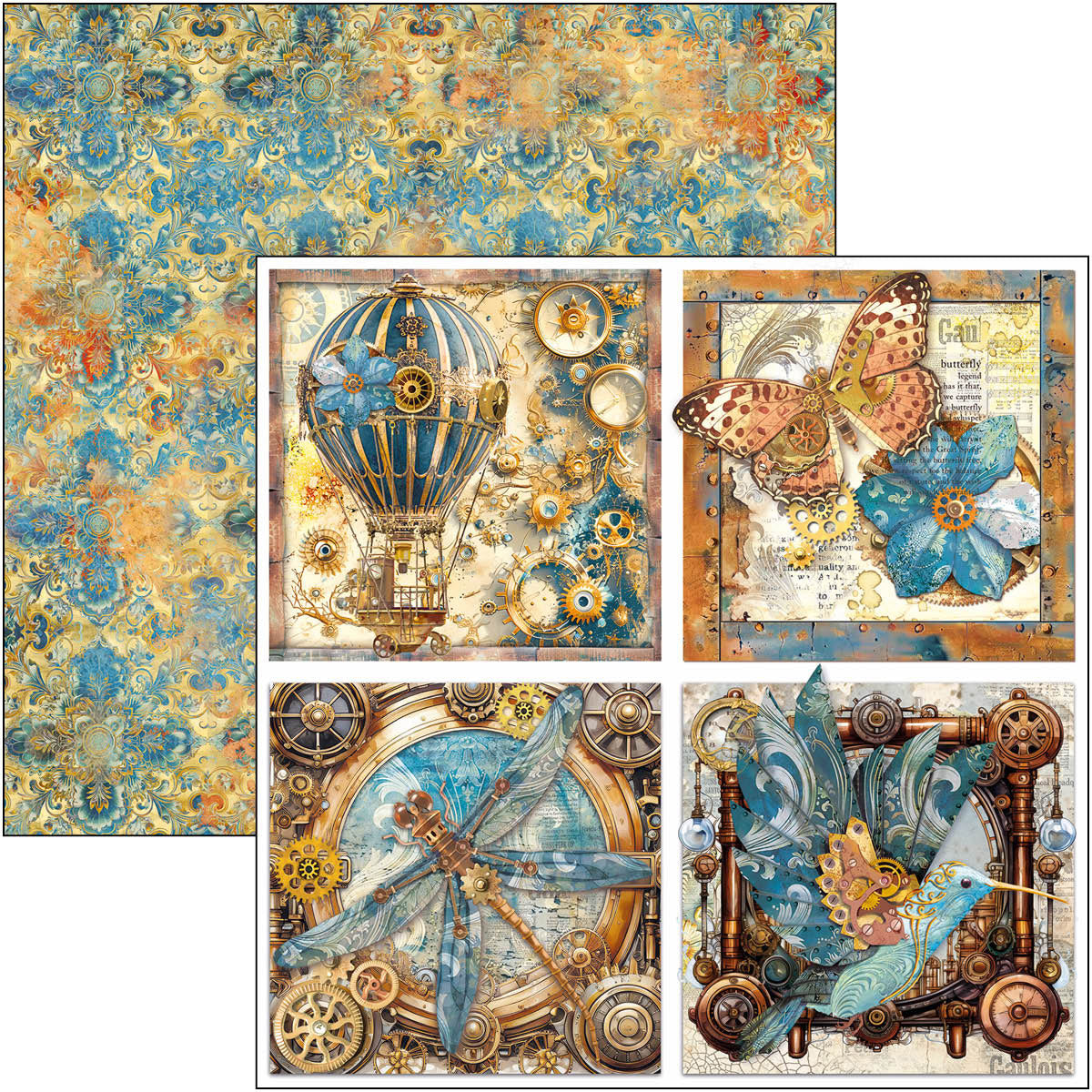 Ciao Bella ESPIRIT DE VOYAGE 12x12 Paper 8 Sheets #CBT082