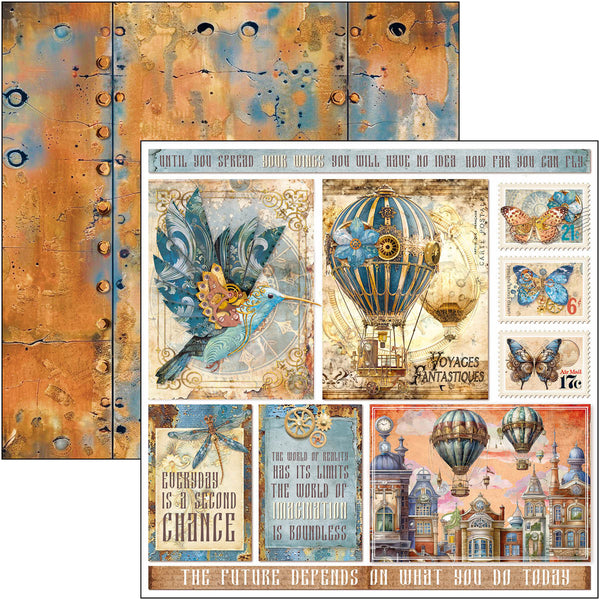 Ciao Bella ESPIRIT DE VOYAGE 12x12 Paper 8 Sheets #CBT082