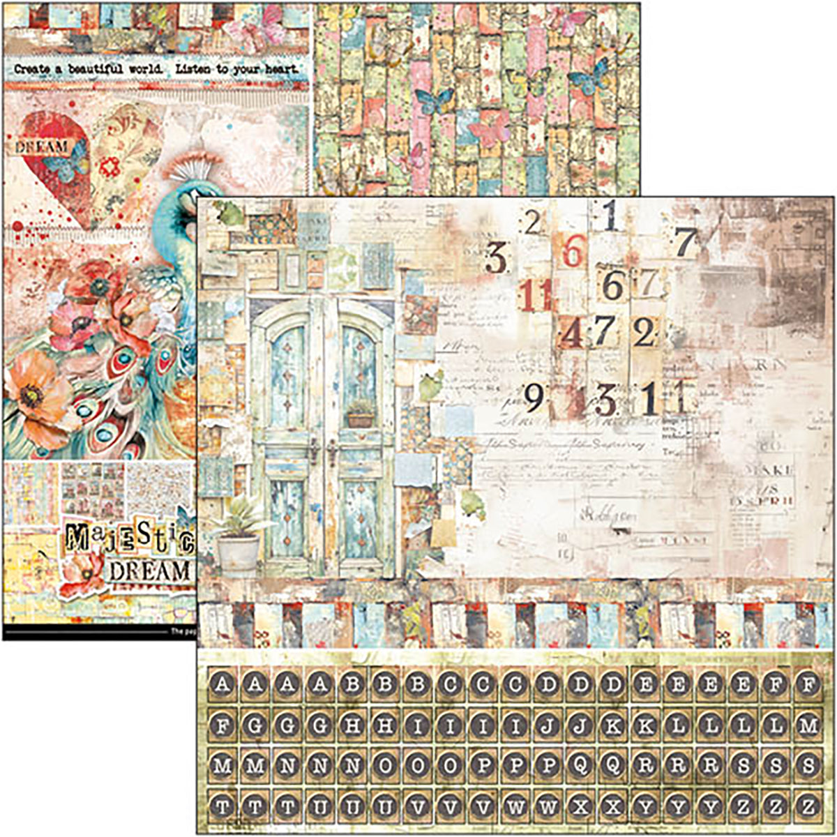 Ciao Bella MAJESTIC DREAM Patterns Pad 12x12 Paper 8 Sheets #CBT084