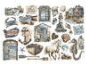 Stamperia SILENT SEA Adhesive Paper Cut Outs EPHEMERA #DFLCT63