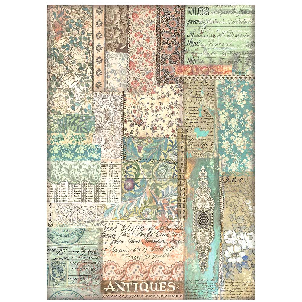 Stamperia BROCANTE ANTIQUES A4 Rice Paper SELECTION Decoupage #DFSA4XBR
