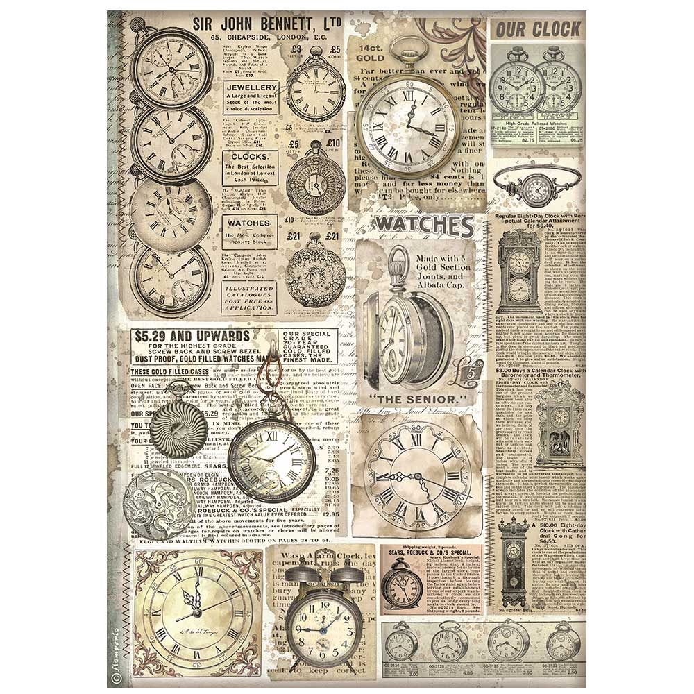 Stamperia BROCANTE ANTIQUES A4 Rice Paper SELECTION Decoupage #DFSA4XBR
