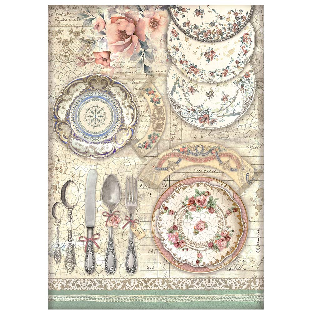 Stamperia BROCANTE ANTIQUES A4 Rice Paper SELECTION Decoupage #DFSA4XBR