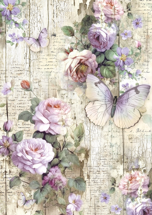Ciao Bella WHIMSICAL BUTTERFLIES A4 Tissue Decoupage Paper 6 sheets #HA003