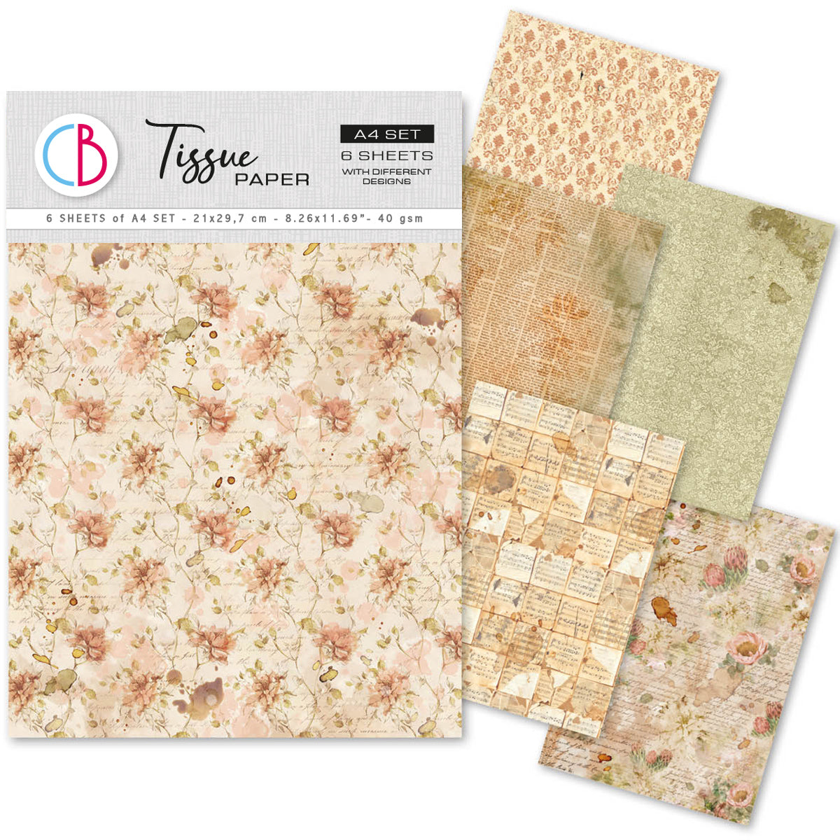 PRE-ORDER Ciao Bella A JOURNEY OF LOVE A4 Tissue Decoupage Paper 6 sheets #HA008